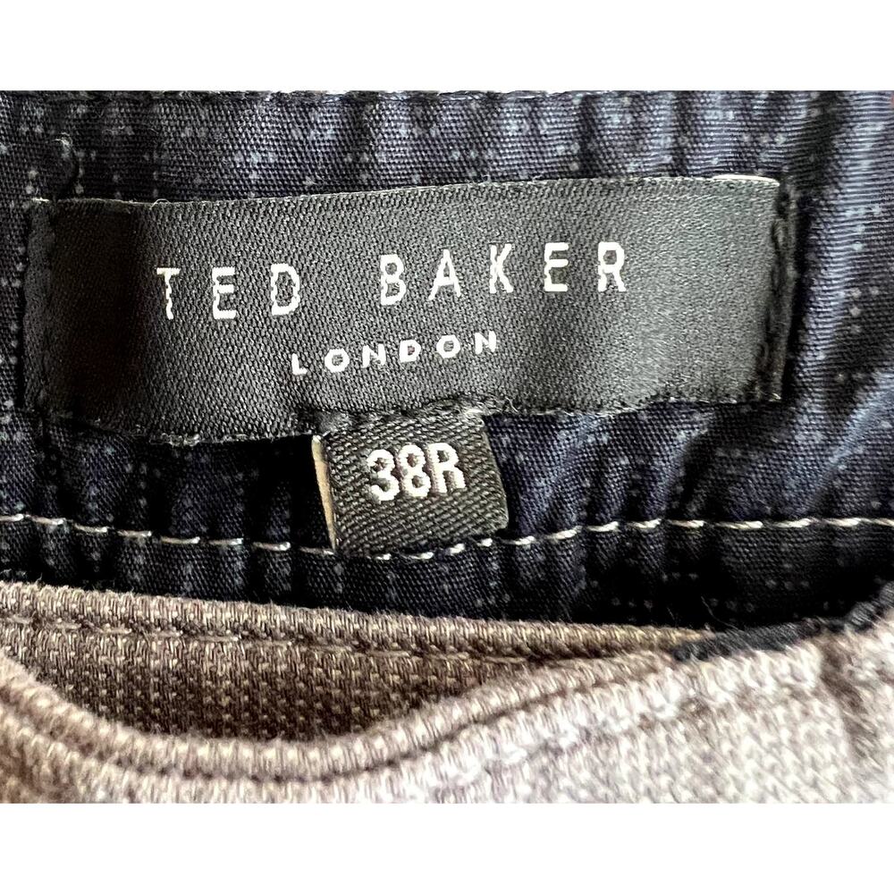 Ted Baker London Mens Chino Shorts Taupe Gray Flat Front Size 38 Waist - Picture 4 of 10